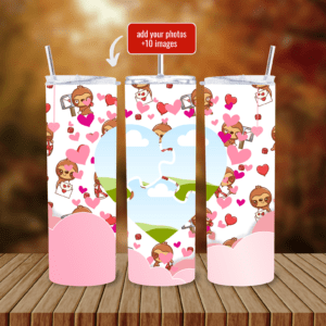 Valentine's 600ml Double Wall Tumbler with Lid & Straw | Customizable with Your Images